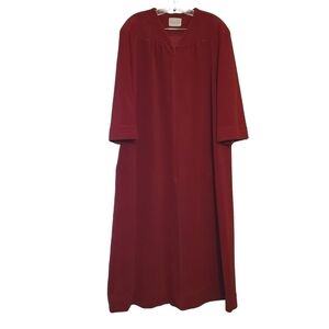 Vanity Fair | Women's Vintage Red Full Zip-up Lounge Robe (Size Large)